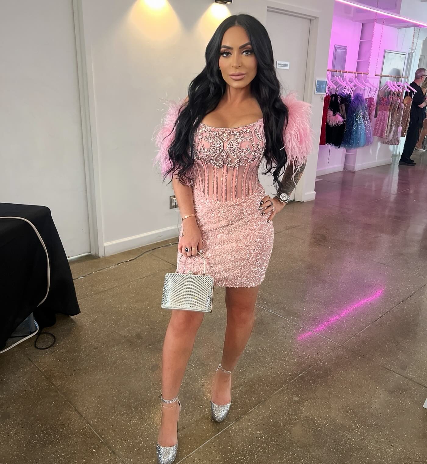 jwoww pink dress Jwoww jersey shore outfits