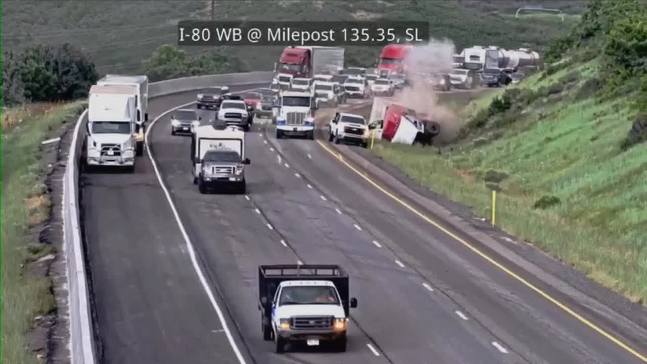TRAFFIC ALERT: Semi truck rollover leads to lane closures on westbound ...