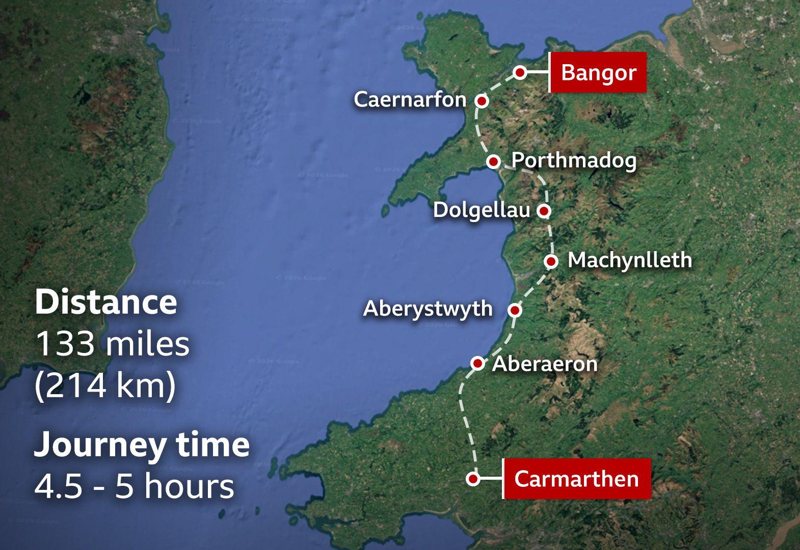Distance Chart Welsh New five-hour bus route to connect north and south Wales - AOL