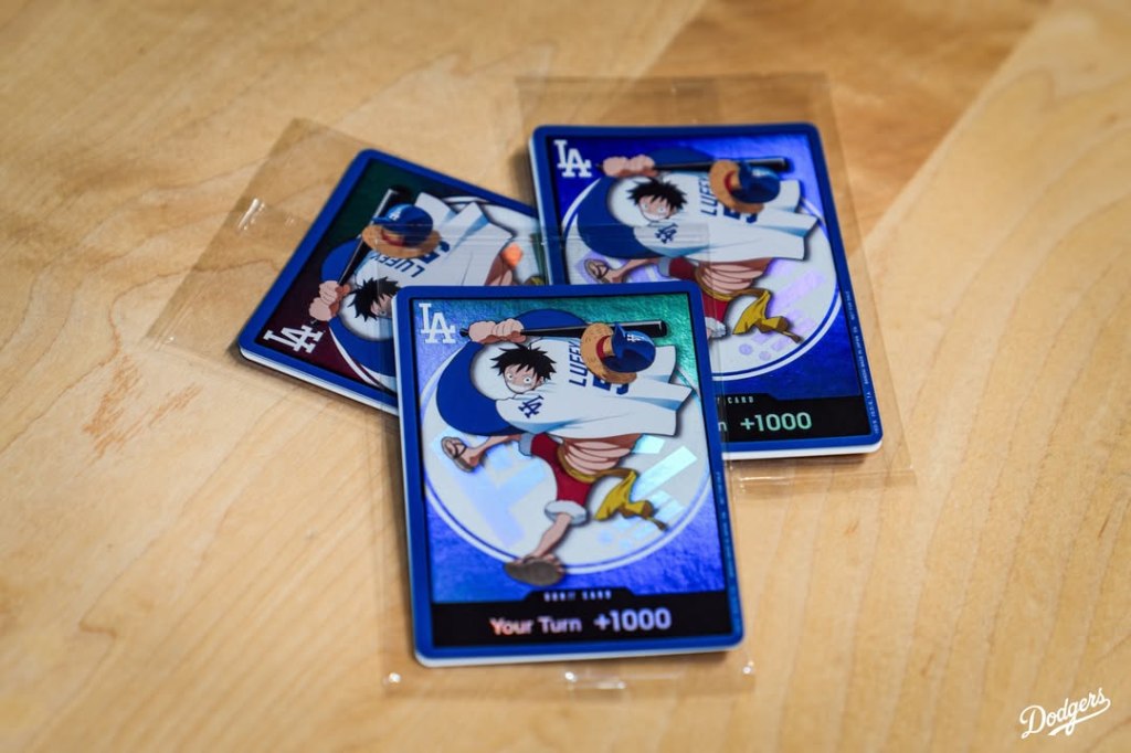 Dodgers X One Piece card giveaway hitting unbelievable resale