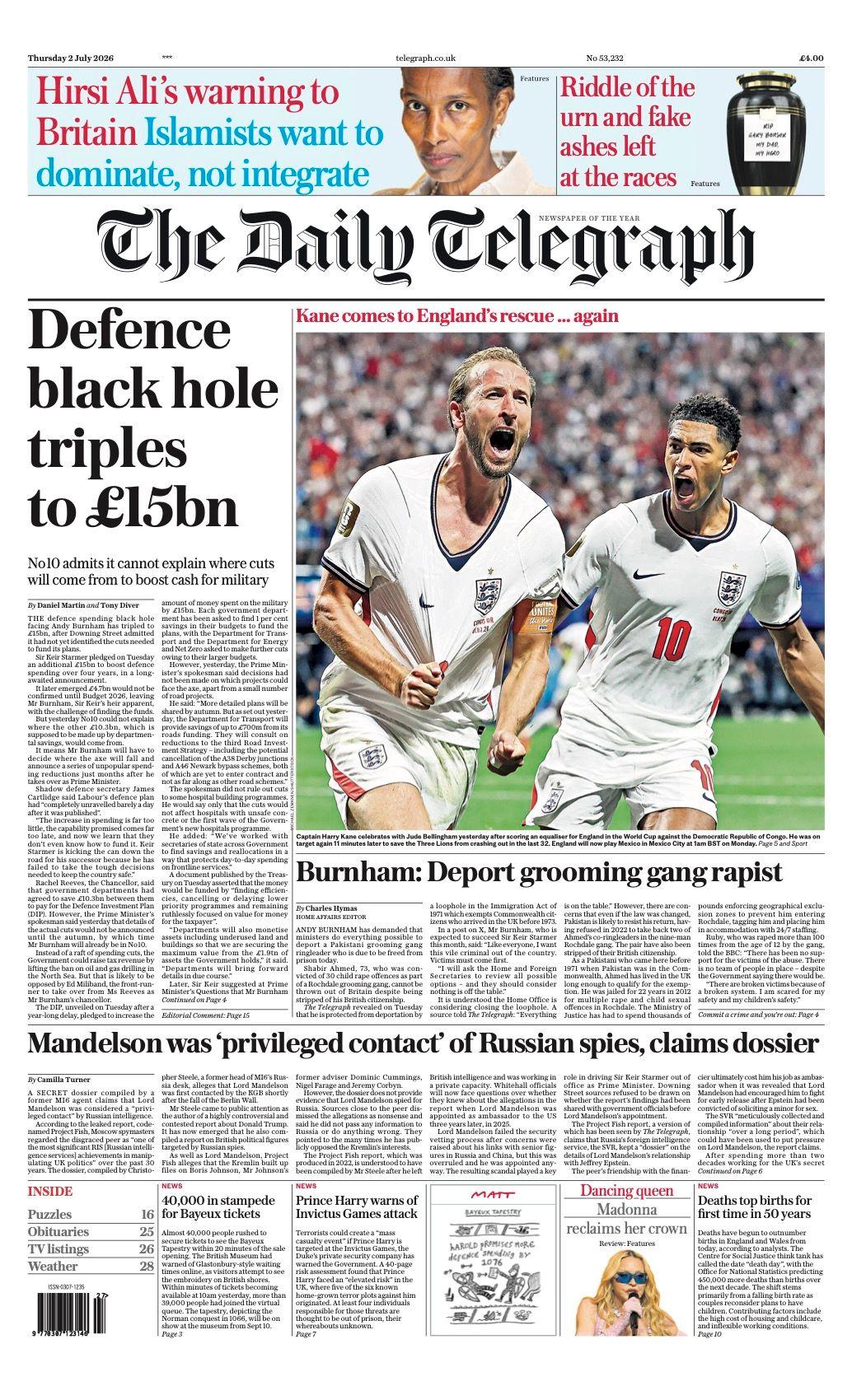 'Kane to the rescue' and 'defence black hole triples' - AOL