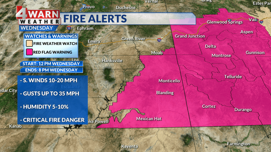 Utah Weather: Warmer temperatures with fire danger elevated into ...