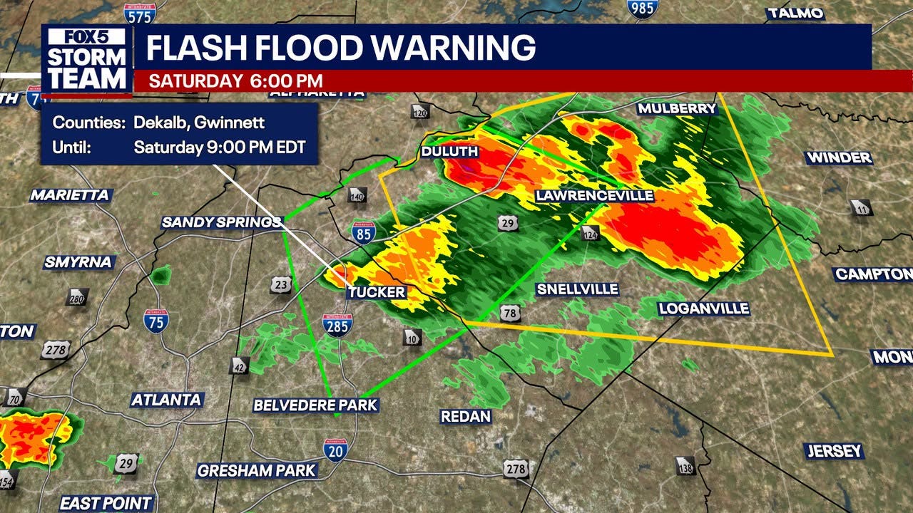 Severe storms trigger flash flood warning across metro Atlanta counties ...