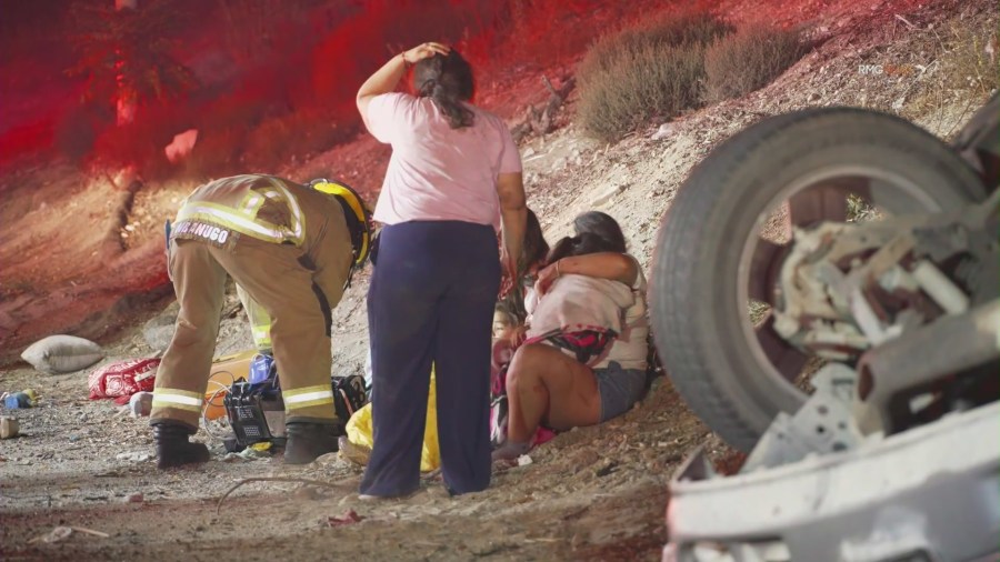 At least 12 people, including 7 children, injured in L.A. freeway crash ...