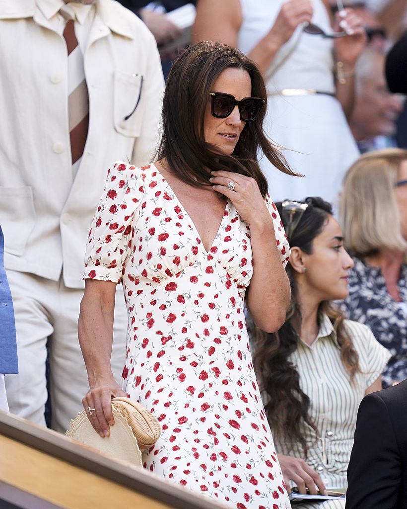 pippa middleton shirt dress Pippa Middleton's Printed Dress Proves the Voluminous Sleeve Trend Isn't Going Anywhere -- Shop Her Look!