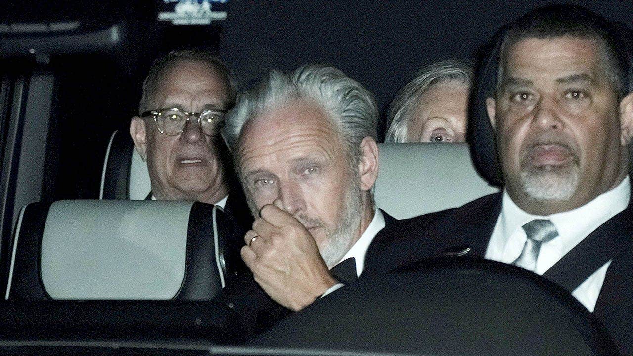 Tom Hanks and Paul McCartney leave Taylor Swift and Travis Kelce's wedding in back of car