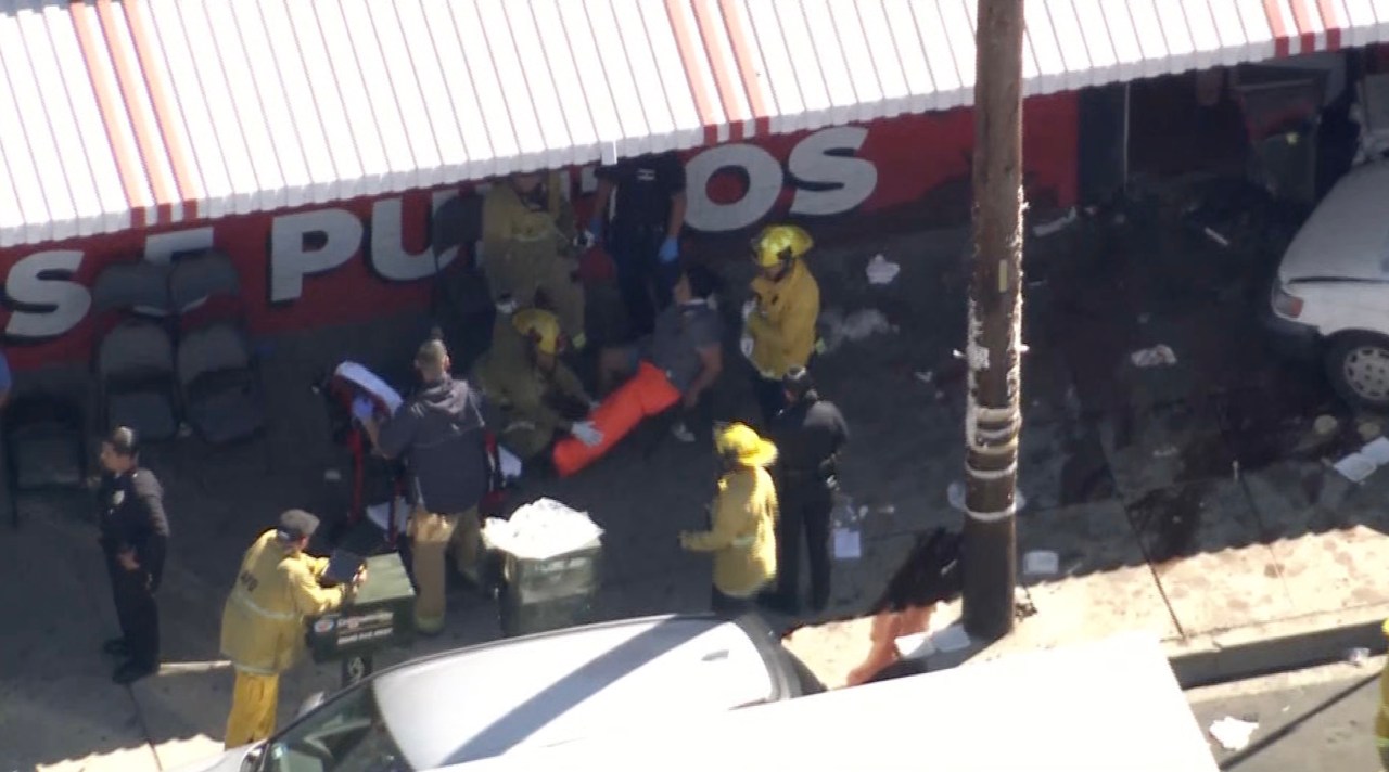 3 hospitalized in crash outside Boyle Heights grocery store - AOL