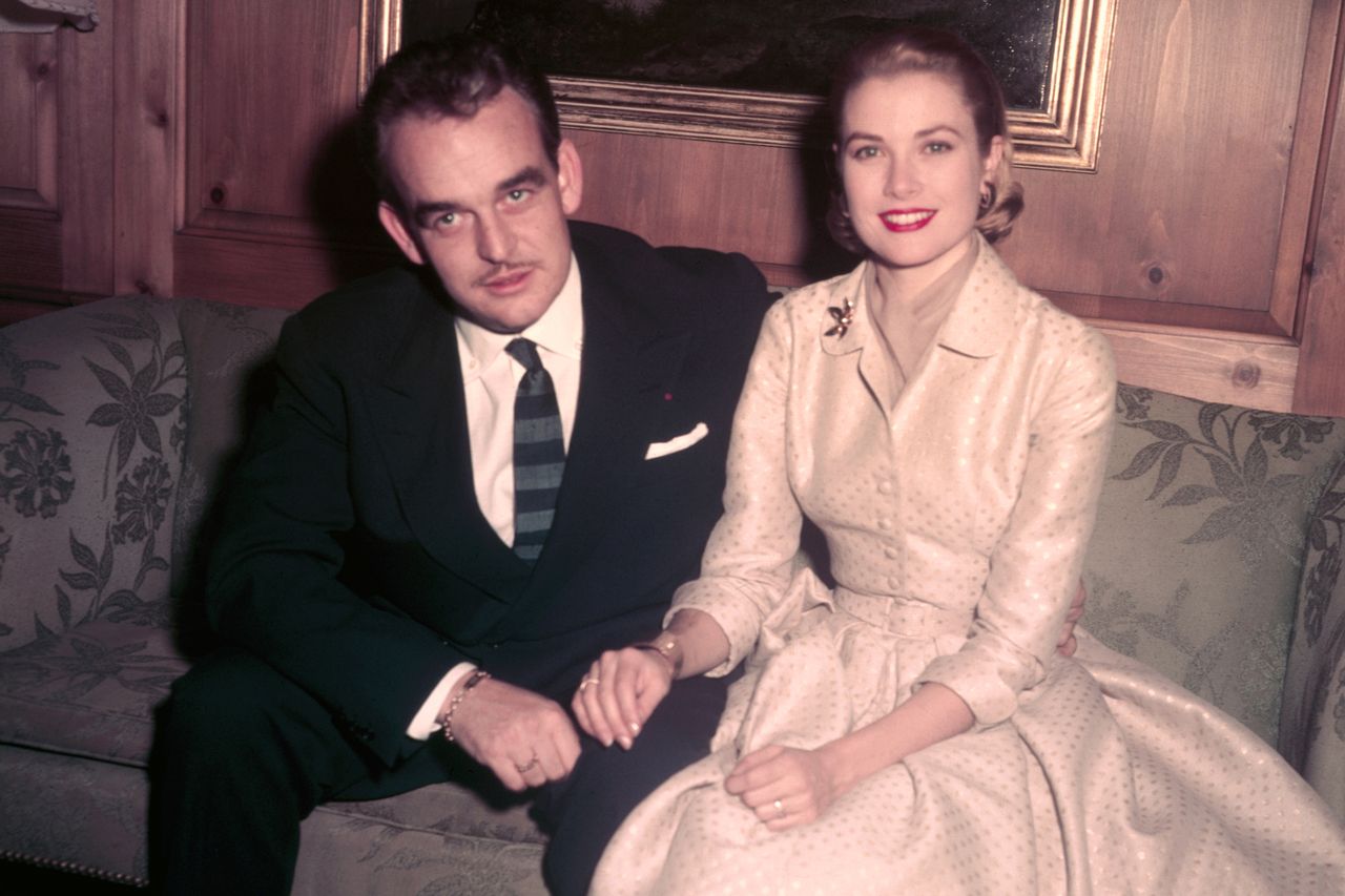 Prince Rainier III of Monaco and Grace Kelly on January 5, 1956, in PhiladelphiaCredit: Bettmann/Getty