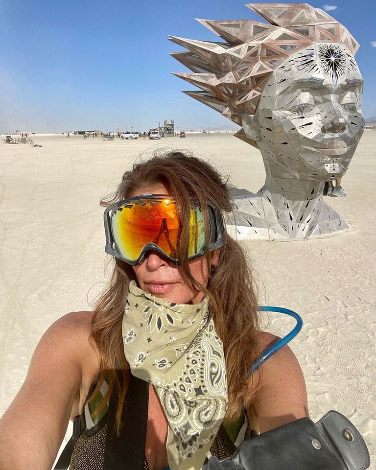 Cindy Crawford no Burning ManCrédito: Cindy Crawford/Instagram