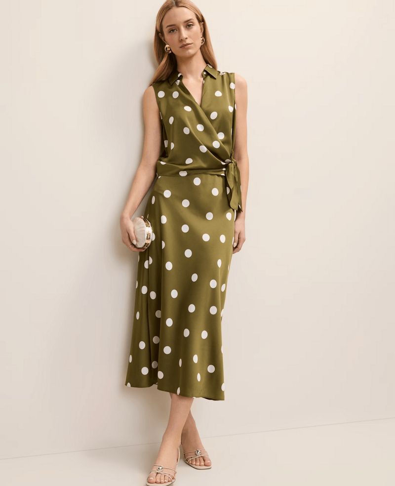 ann taylor green polka dot dress Polka Dot Tiered Maxi Dress