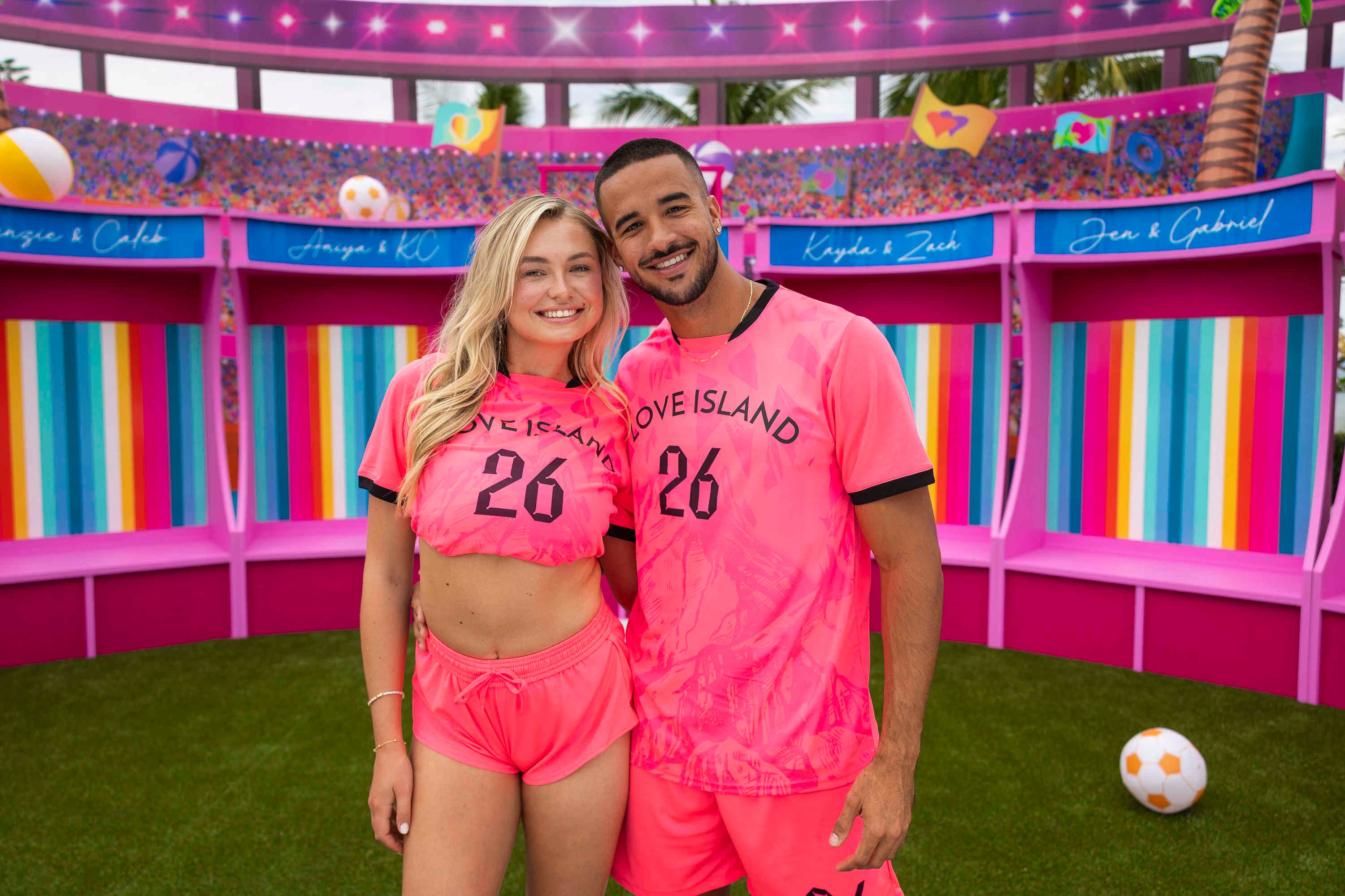 iris pink dress love island Love Island USA' Iris and TJ Reunite After Show