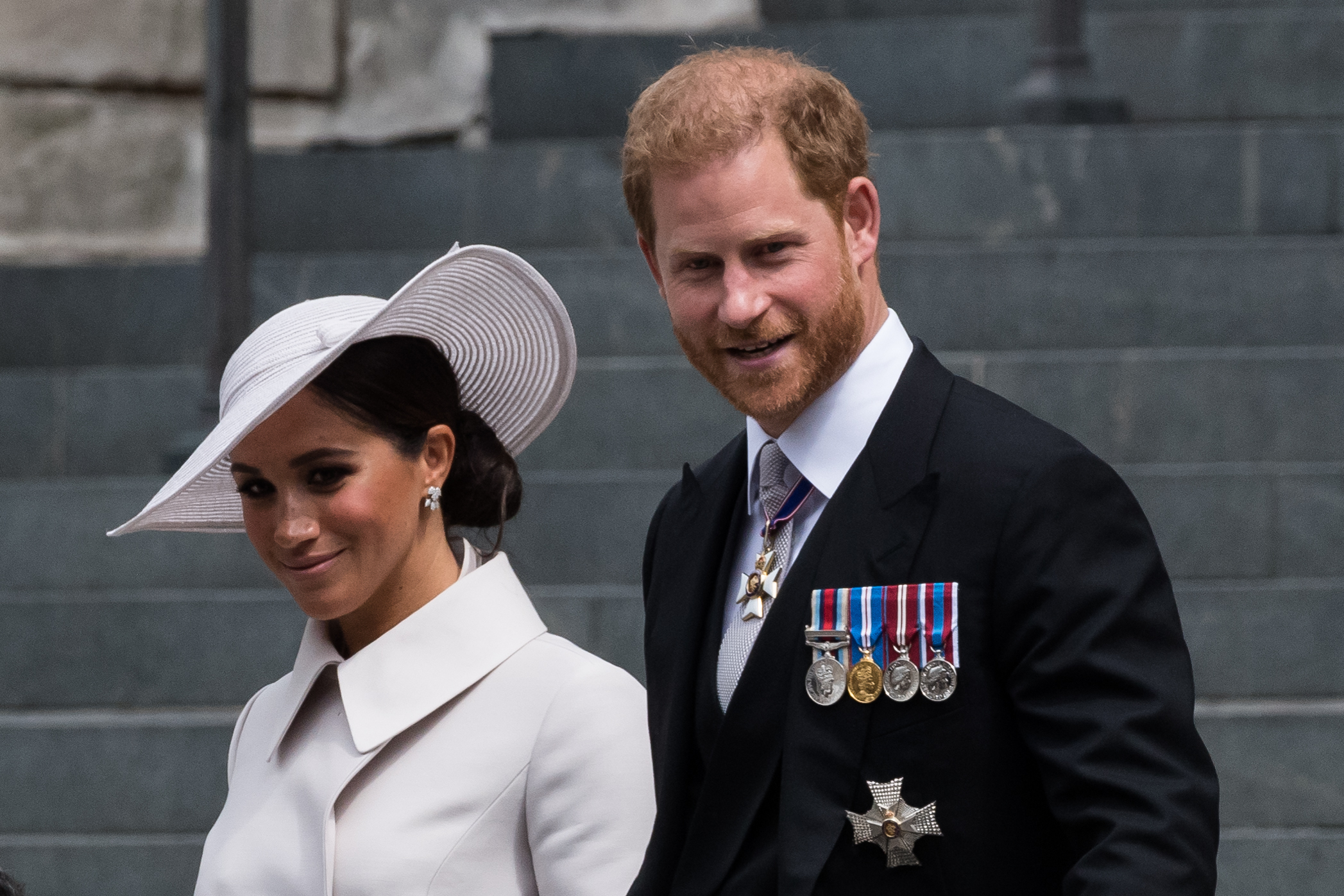 Meghan and Prince Harry outside St. Paul's Cathedral in London.