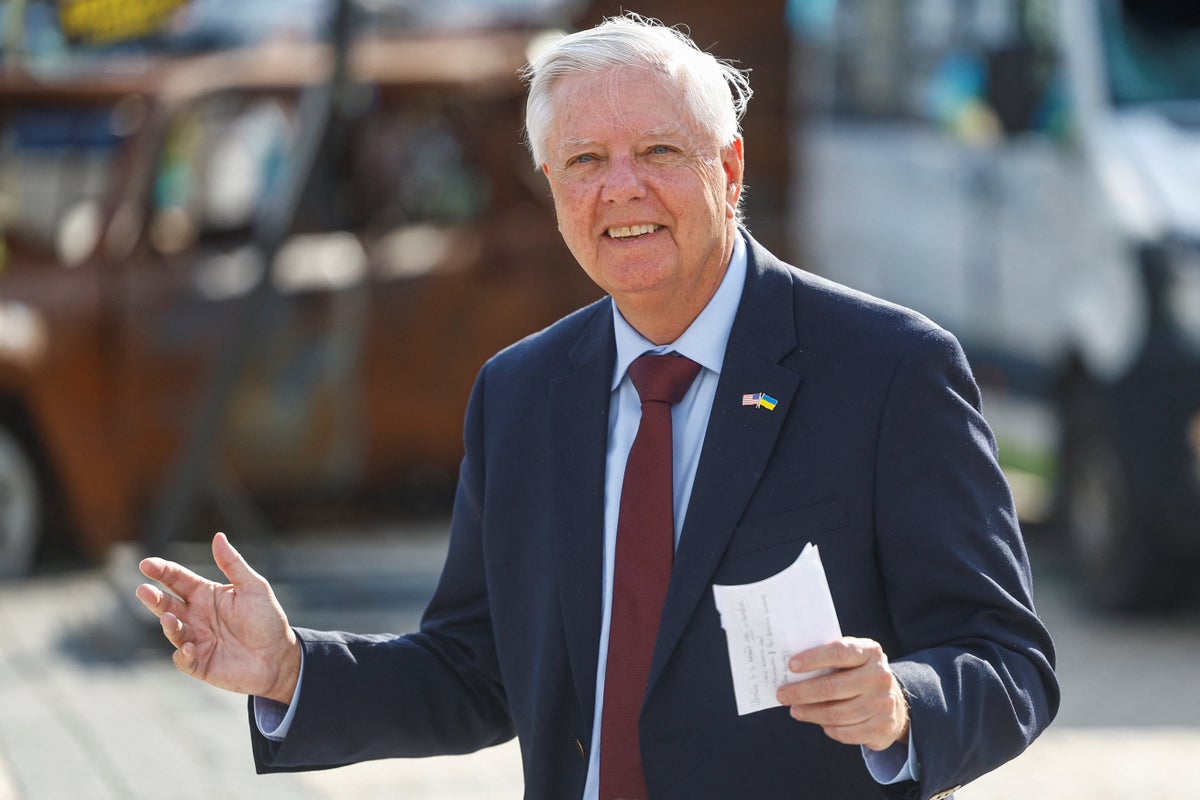 A picture taken on July 10, 2026 shows Senator Lindsey Graham (R-SC) speaking to the media after his meeting with Ukraine's President Volodymyr Zelensky (Reuters)
