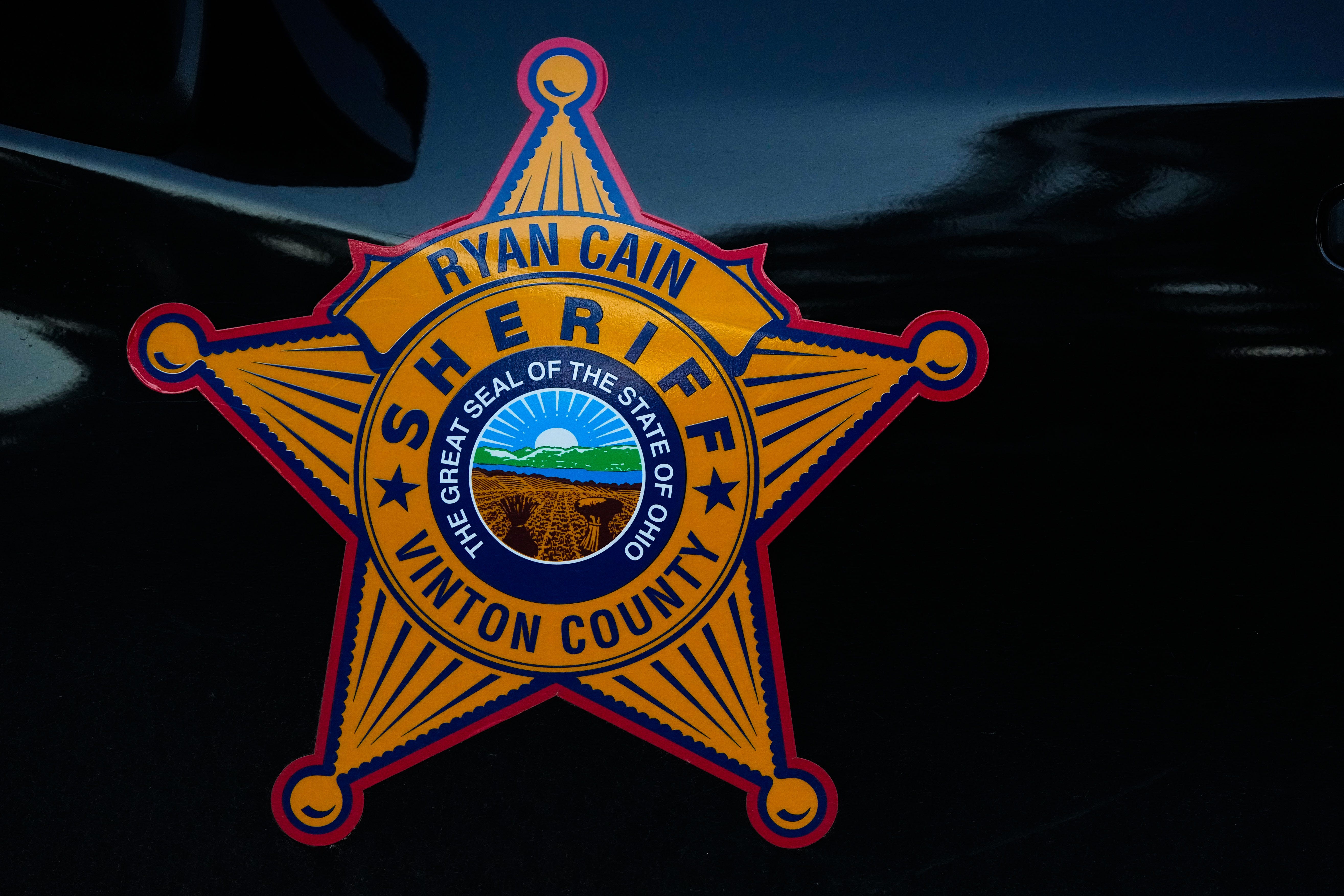 Vinton County’s Sheriff vehicle outside a home on Ohmer Street in Hamden, Vinton County where 16 children were rescued and four adults arrested on June 30, 2026 in Hamden, Ohio.