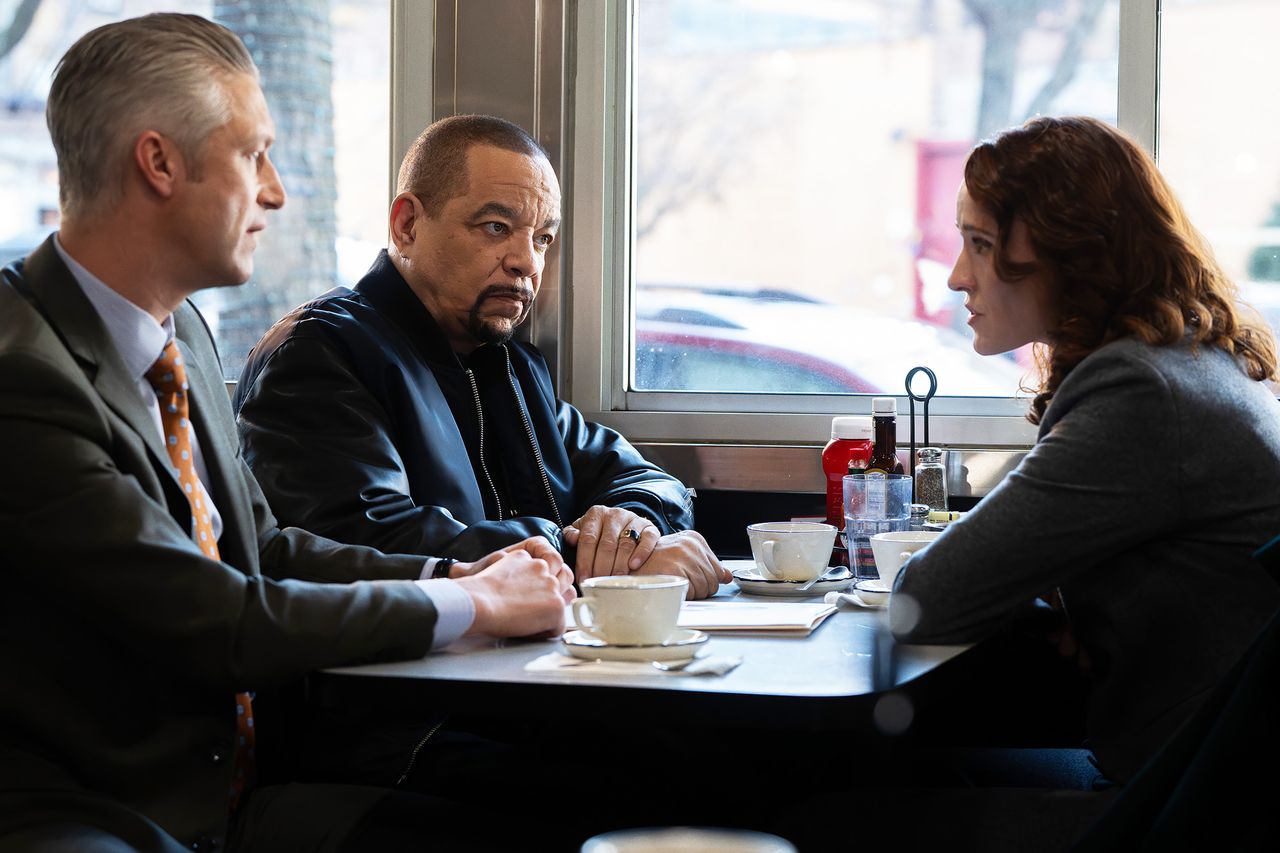 Peter Scanavino, Ice-T, and Norma Kuhling on ‘Law & Order: SVU’Credit: Virginia Sherwood/NBC