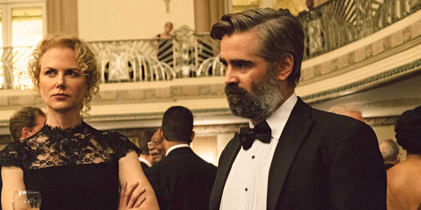 Colin Farrell y Nicole Kidman como Steven y Anna Murphy se disfrazaron en una gala en The Killing of a Sacred Deer.