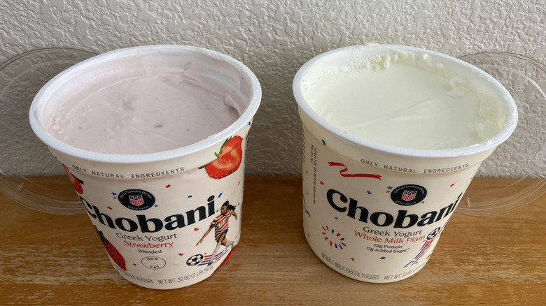 Chobani yogurt containers opened