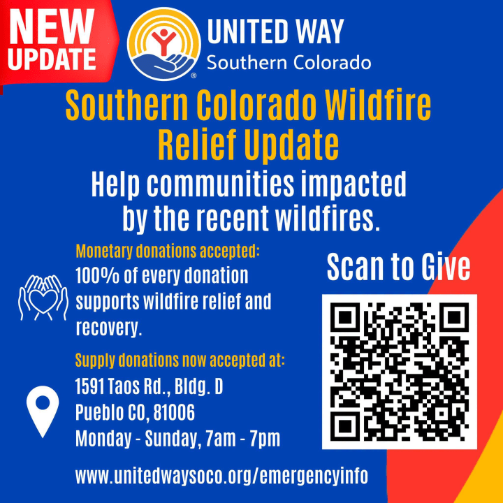 Drop off much-needed supplies at 1591 Taos Road, Building D, Pueblo, 81006