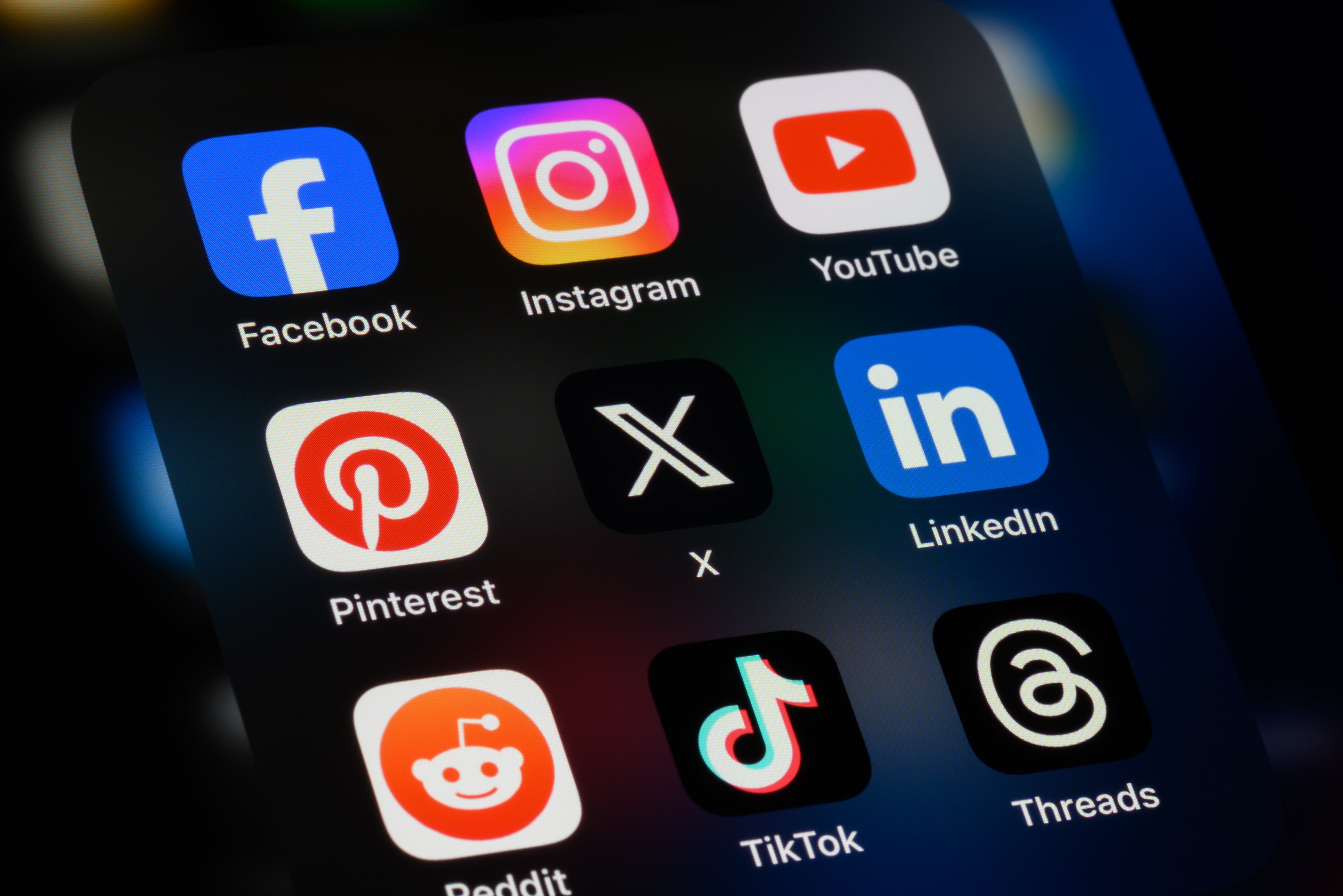 Various social media app icons