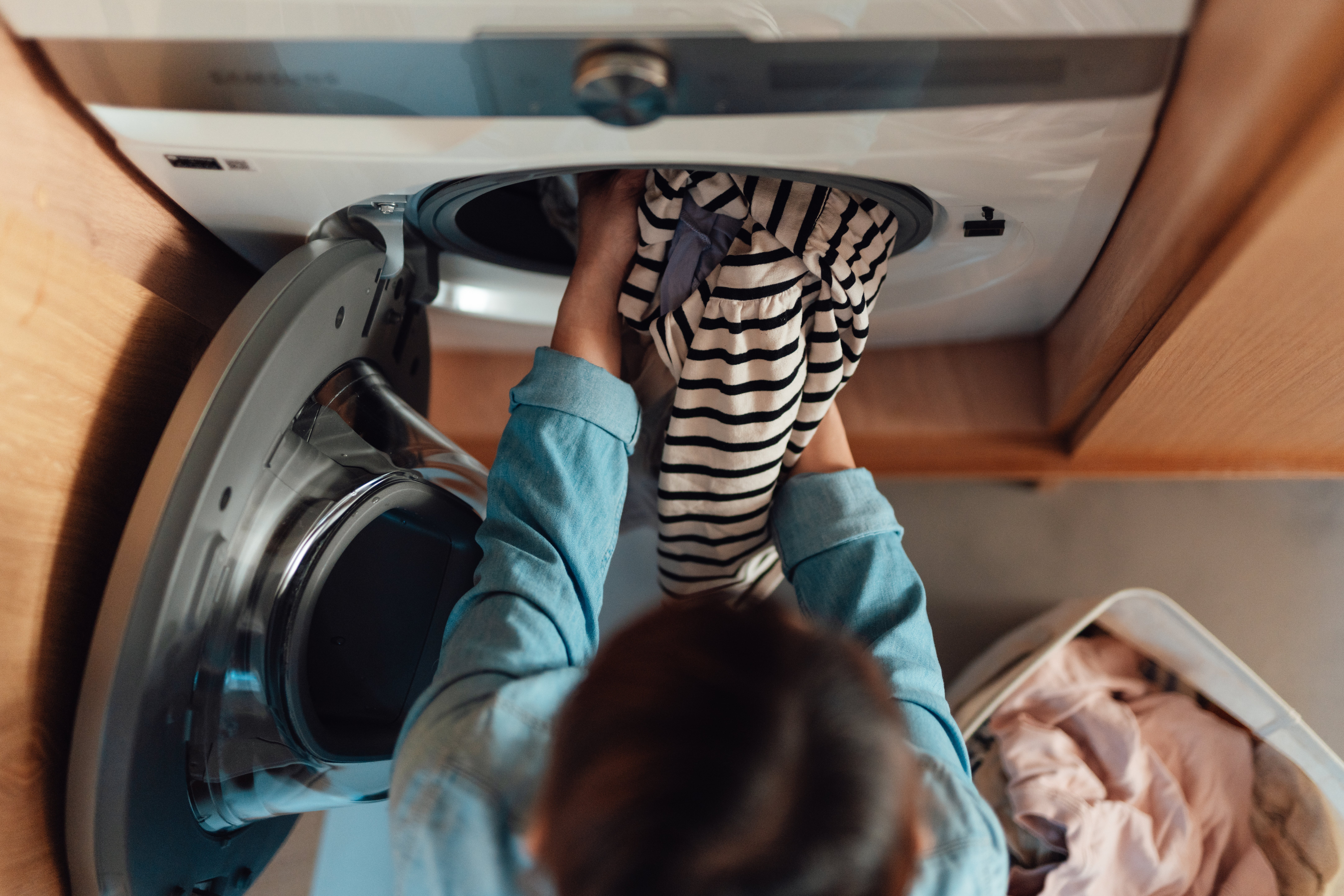 A person doing laundry