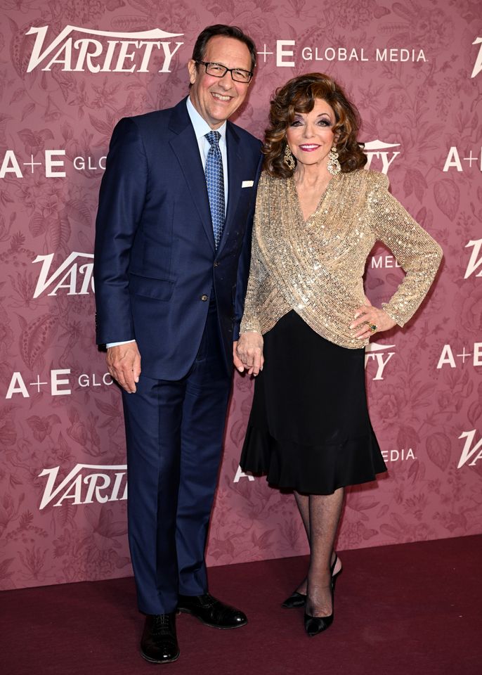Percy Gibson y Joan Collins en Londres el 3 de junio de 2026. Crédito: Getty Images