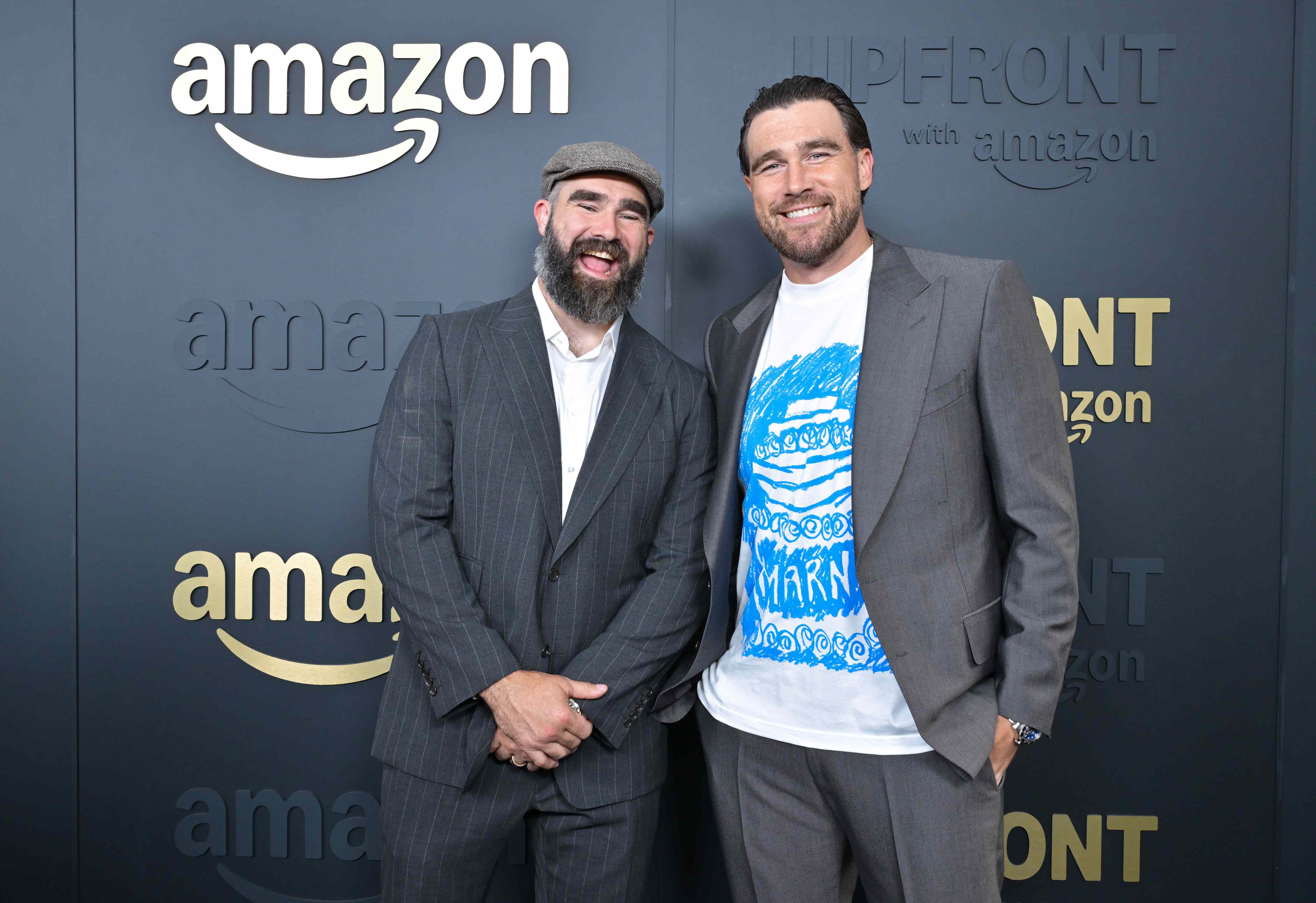 Jason Kelce and Travis Kelce on May 12, 2025 in New York City.Credit: Getty Images
