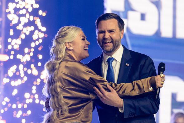 Erika Kirk greets Vice President JD Vance