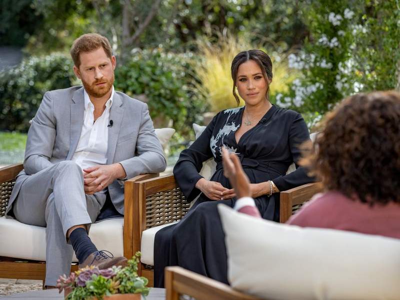 Harry y Meghan entrevistados por Oprah Winfrey | Fuente: PRODUCCIONES HARPO