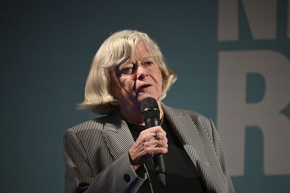 Ann Widdecombe speaking into microphone