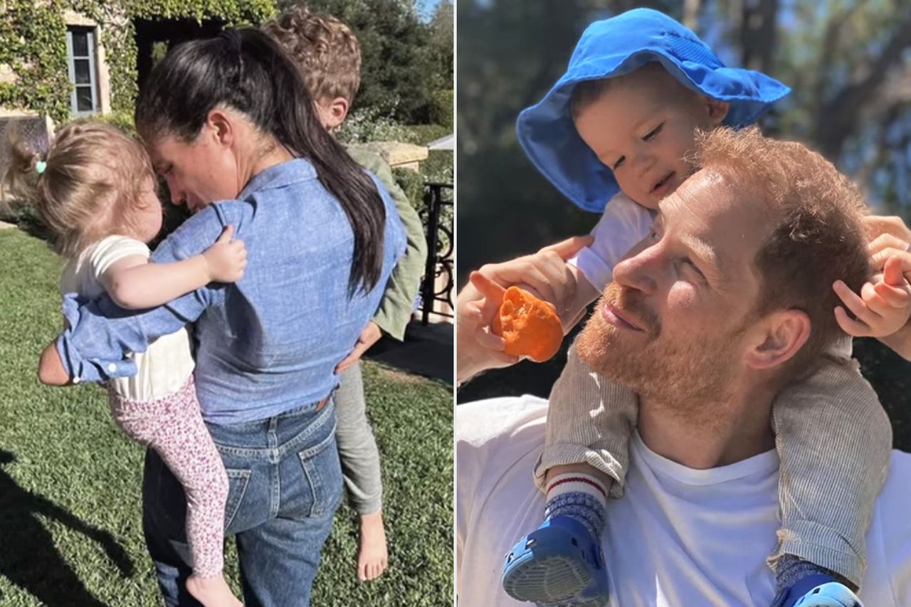 Prince Harry throws daughter Lilibet in pool in newly released family holiday photos - AOL