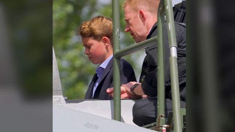 Prince George also got a tour of a modern fighter jet's cockpit on the visit to RAF Coningsby.@princeandprincessofwales/Instagram