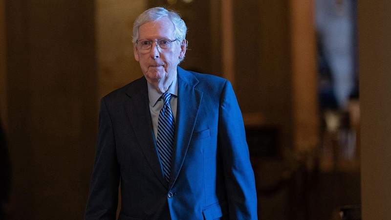 Mitch McConnell shared a photo of him in the hospital earlier this month. MEGA