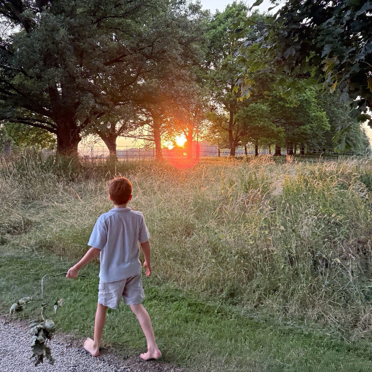 El príncipe Archie parece caminar descalzo por los terrenos de Althorp