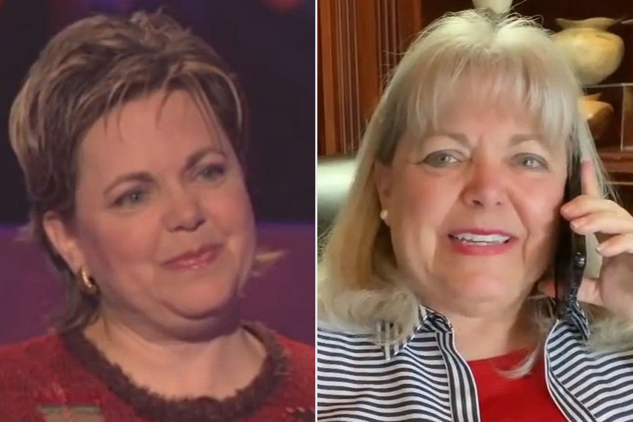 Nancy Christy on Who Wants to be a Millionaire?; Nancy Christy in 2020.Credit: ABC News/Youtube (2)