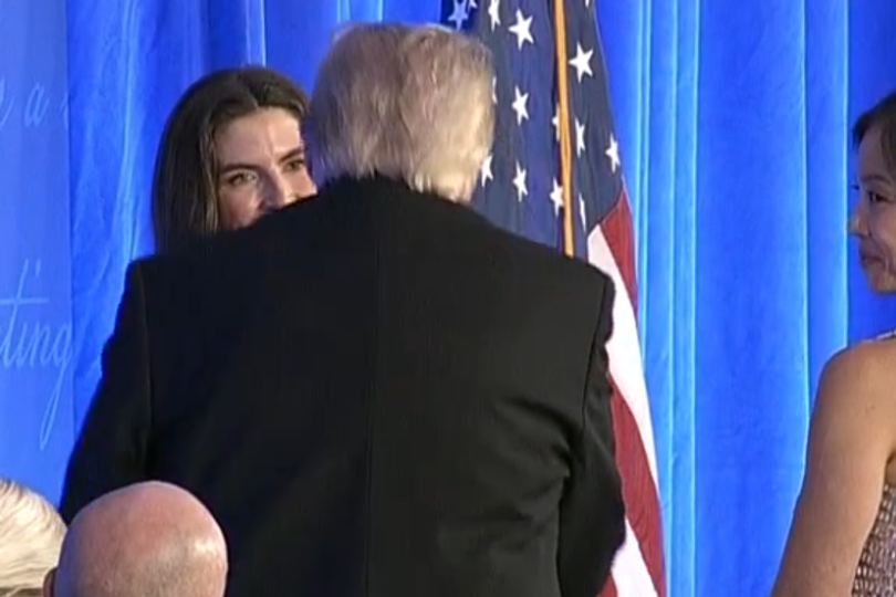 Kaitlan Collins and Donald Trump