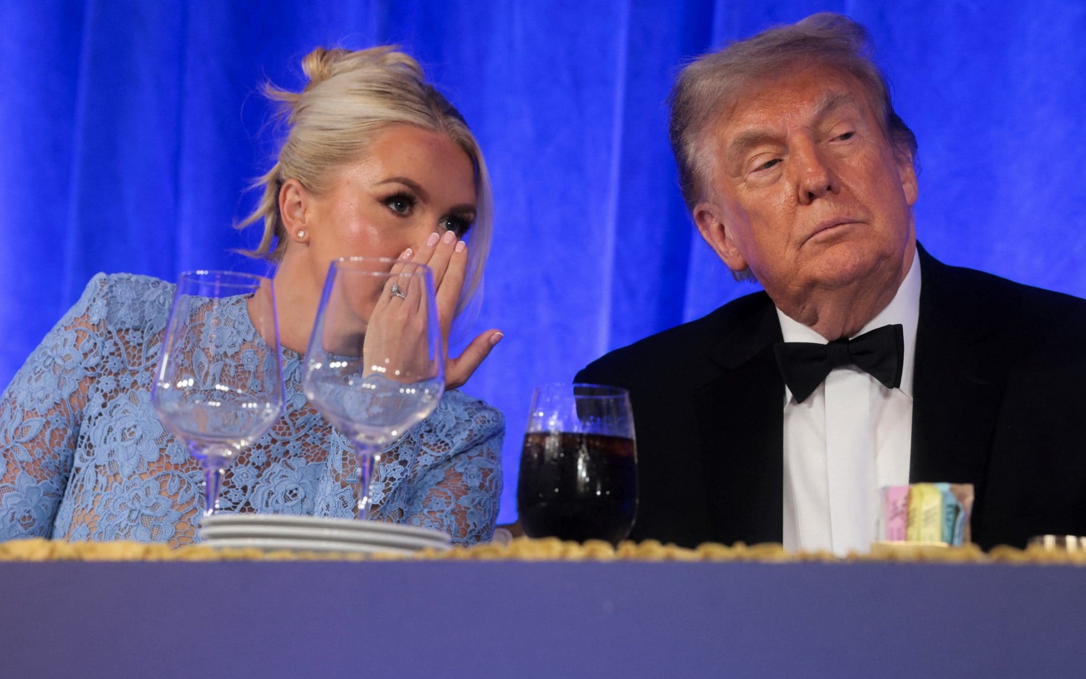 Karoline Leavitt and Donald Trump at White House press dinner