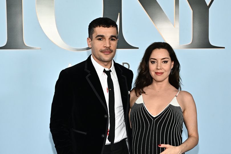 Christopher Abbott, left, and Aubrey Plaza arrive at the 79th Tony Awards on Sunday, June 7, 2026, at Radio City Music Hall in New York