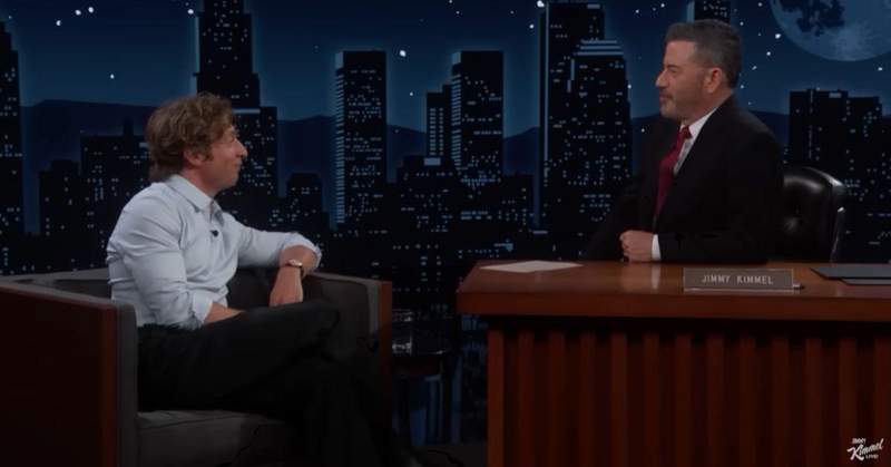 Jeremy Allen White explained that the butcher's block remained in the same corner from the days of The Beef sandwich shop through the restaurant's transformation.Jimmy Kimmel Live/YouTube