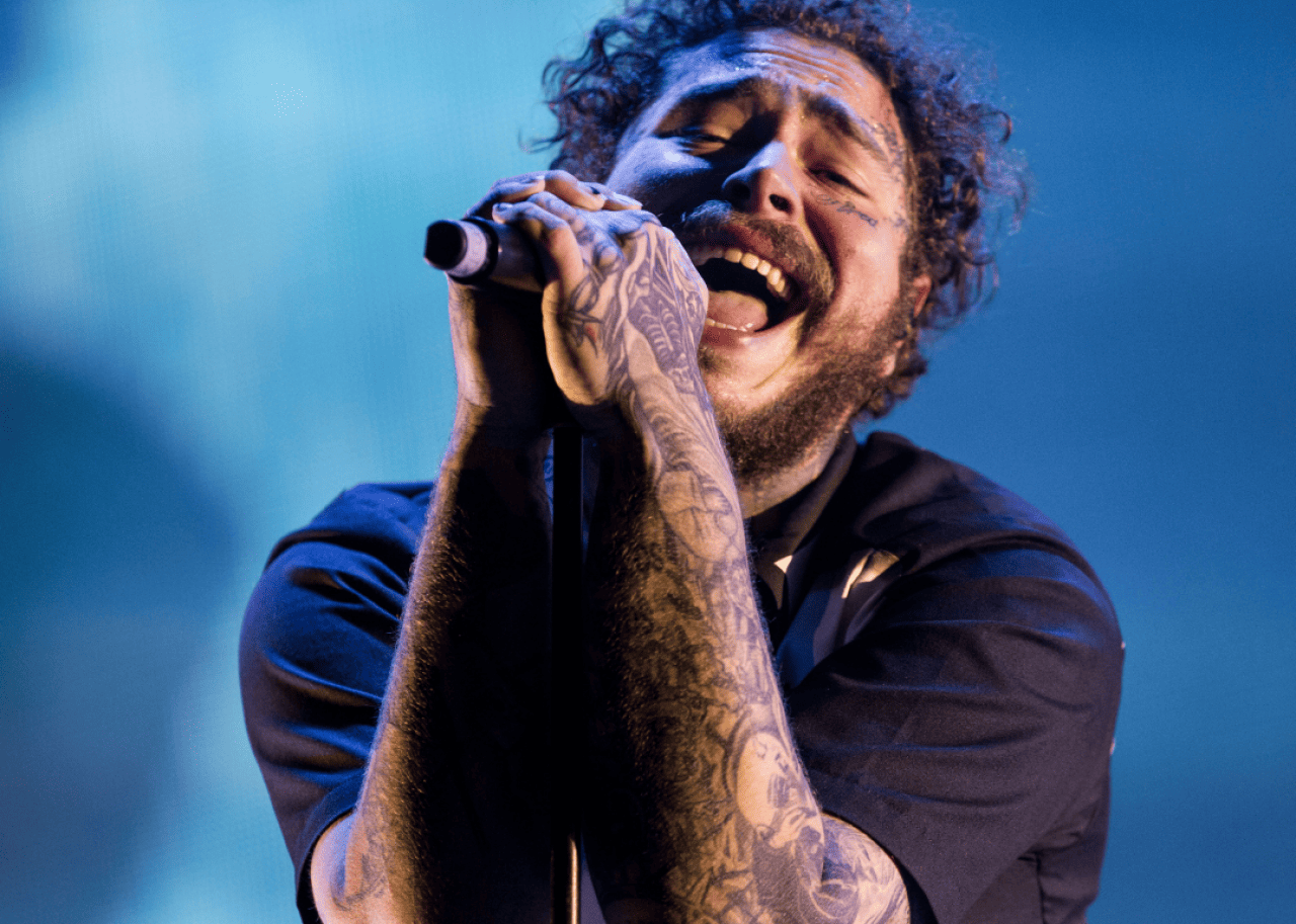Post Malone performing. - 