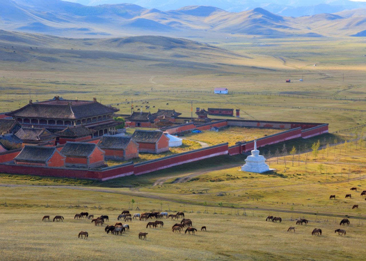 Amarbayasgalant Monastery and landscape. - 