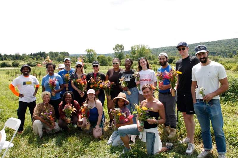 Last Thursday, actress Rachel Hilson joined global nonprofit WhyHunger at Rock Steady Farm to see their efforts in action during Donor Volunteer Day. The day offered a hands-on look at food justice in action, with Hilson working alongside the queer- and trans-led, multiracial worker cooperative, which grows culturally meaningful food, expands food access, and supports QTBIPOC farmers. Credit: Why Hunger