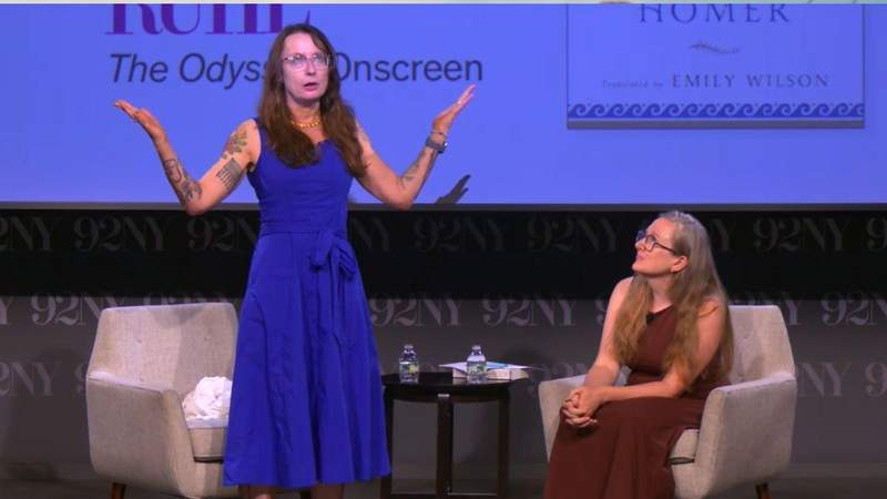 Emily Wilson criticized Christopher Nolan's dialogue and said the film's language felt flat and overly expository.@The 92nd Street Y, New York/YouTube