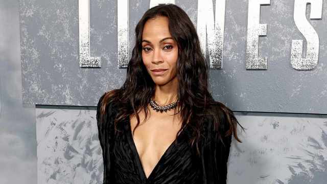 New Photo - Zoe Saldana’s Plunging Balmain Draped Dress Dips Dangerously Low