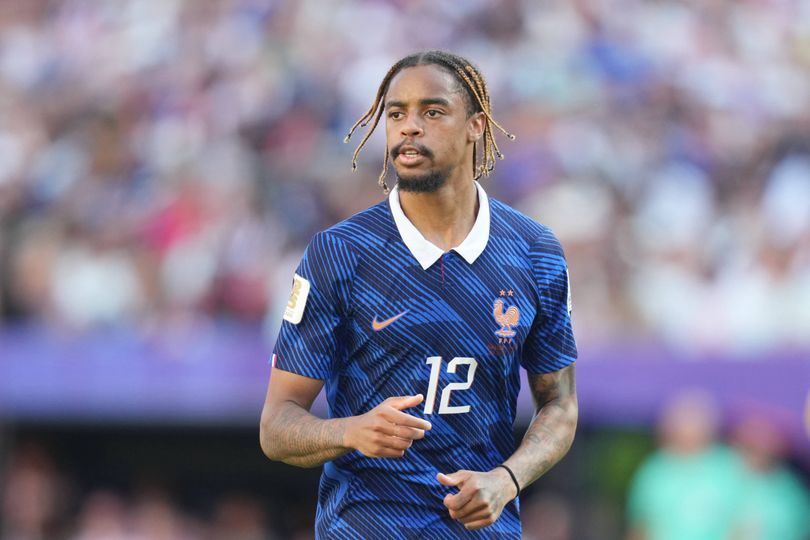 Bradley Barcola (France)   during Round of 16 FIFA World Cup 2026, Paraguay and France, Philadelphia Stadium, Philadelphia, United States on July 04  2026. (Photo by Ulrik Pedersen/NurPhoto via Getty Images)