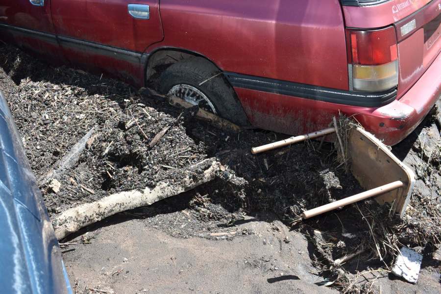 Aftermath of flooding in Beulah