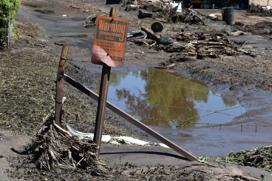 Aftermath of flooding in Beulah