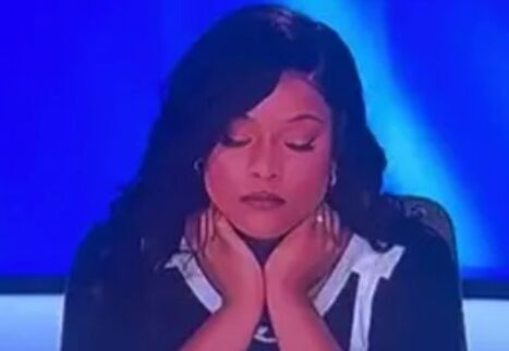 Awkward moment TV host falls asleep live on air as co-star left frozen