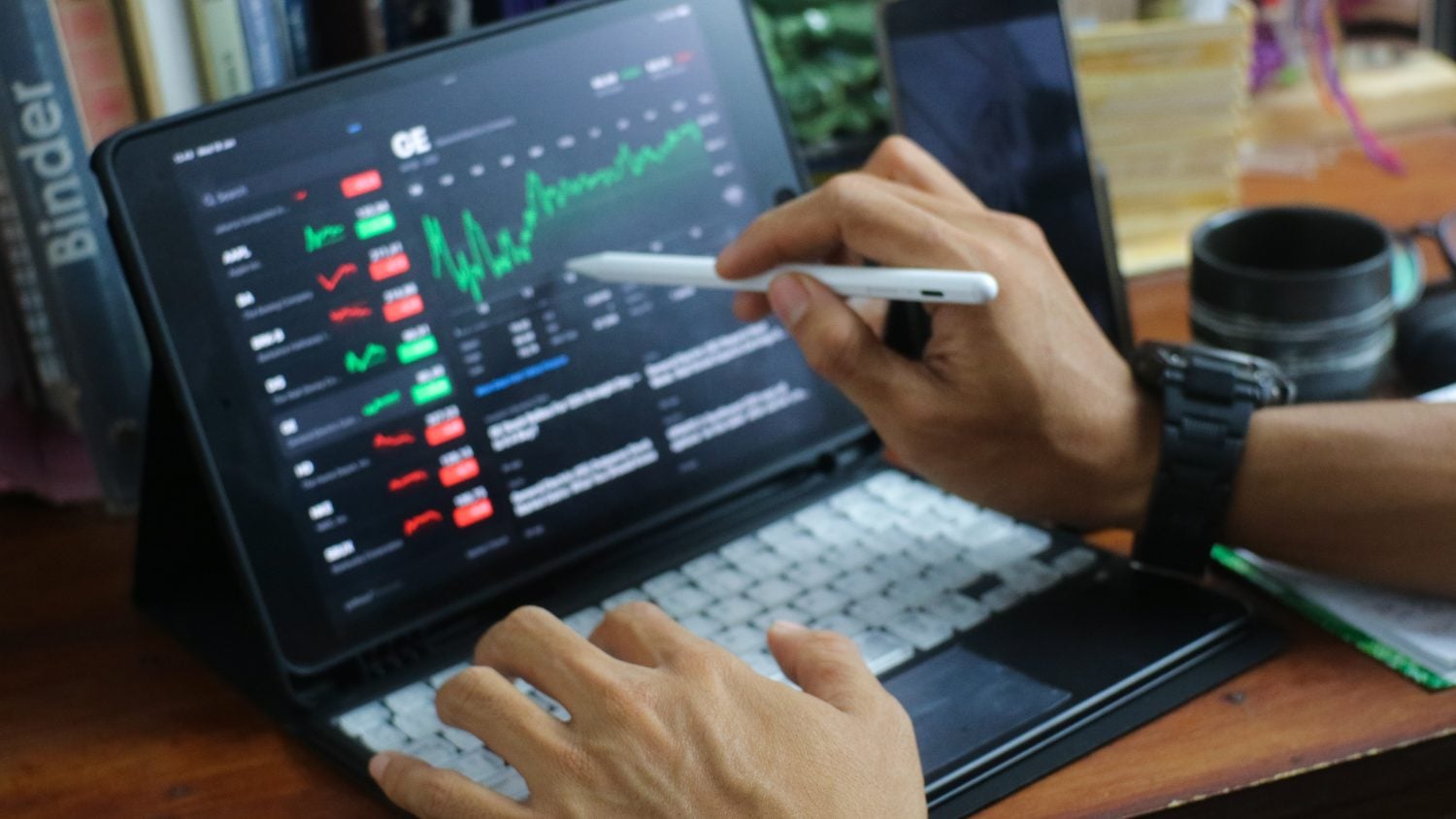 Businessman is checking Bitcoin price chart on digital exchange on smartphone cryptocurrency future price action prediction