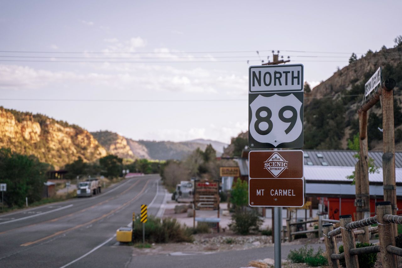 A sign for U.S. Route 89 in Utah.Credit: redtea/Getty Images