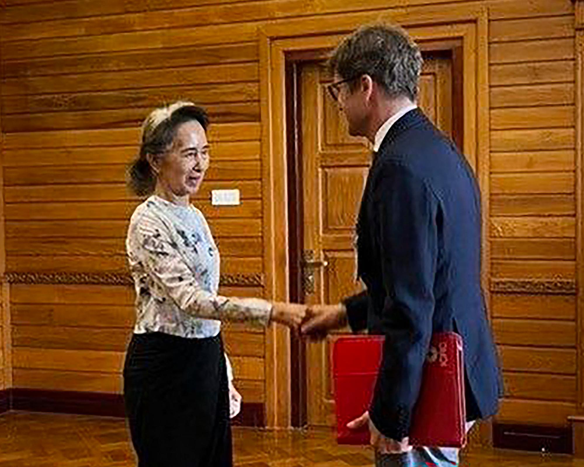 Myanmar's detained former leader Aung San Suu Kyi visited by Red Cross representative